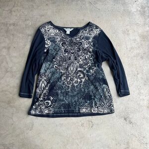 Christopher & Banks y2k affliction style tee Petite size L womens